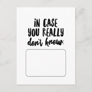 In Hoesje weet je echt niet... Briefkaart