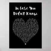In Hoesje wist je niet dat Black Heart Song Lyric Poster (Voorkant)
