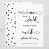 "In hoesje word je koud" Moderne zwarte bruiloft (Voorkant / Achterkant)