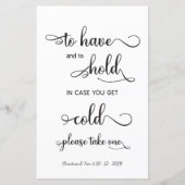 "In hoesje word je koud" Moderne zwarte bruiloft (Voorkant)