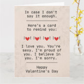 "In Hoesje zeg ik het niet genoeg" Valentijnsdag Kaart (Gele Bloem)