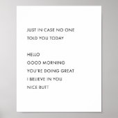 In Hoesje zei niemand je vandaag. hallo Good Mor Poster (Voorkant)