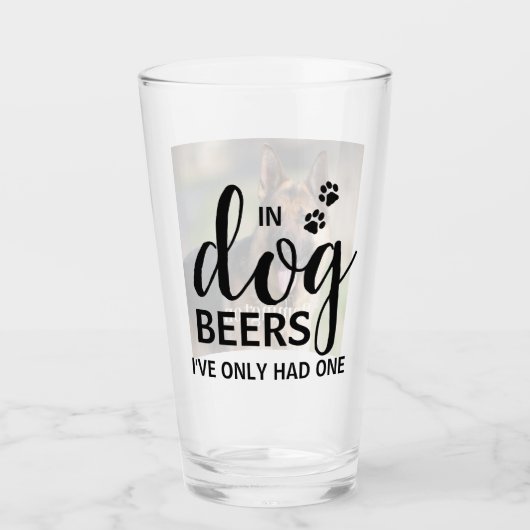 In hondenbier heb ik maar één aangepaste foto van  glas (Voorkant)
