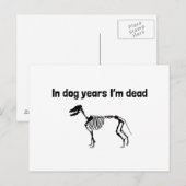 In hondenjaren ben ik dood briefkaart (Voorkant / Achterkant)
