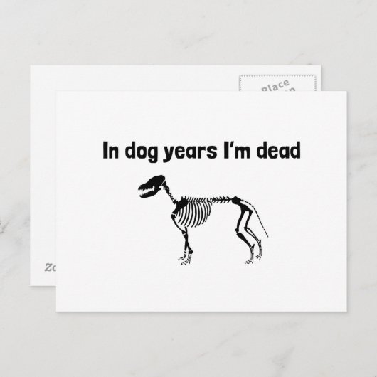 In hondenjaren ben ik dood briefkaart (Voorkant / Achterkant)