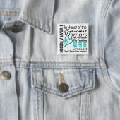 In Honor Collage Tribute Ovarian Cancer Vierkante Button 5,1 Cm (In situ)