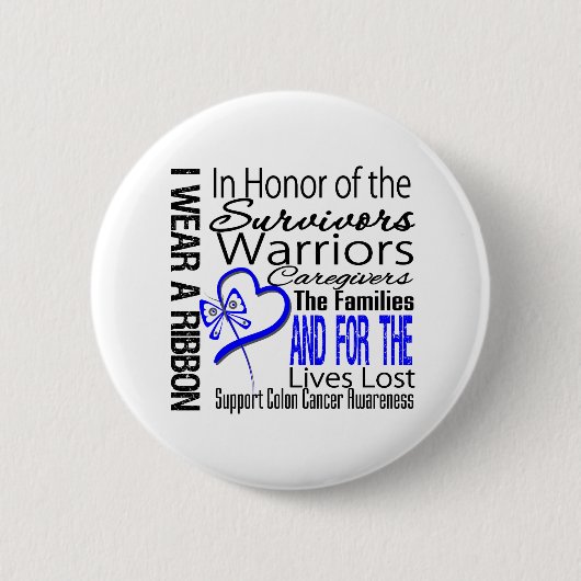 In Honor Tribute Collage Tribute Colon Cancer Ronde Button 5,7 Cm (Voorkant)