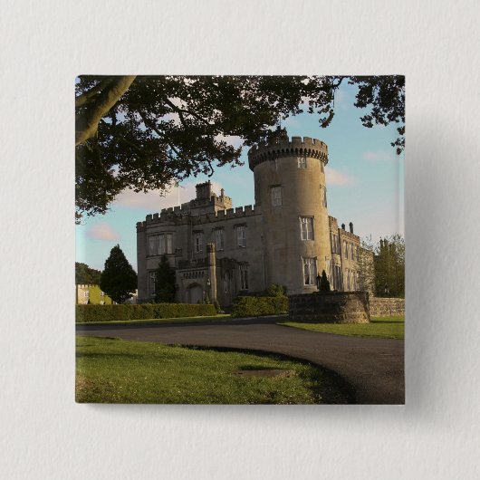 In Ierland, de zij-ingang van Dromoland Castle Vierkante Button 5,1 Cm (Voorkant)