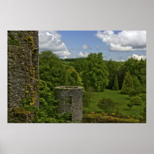 In Ierland, in Kasteel Blarney een stenen toren in Poster