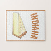 IN Indiana Hoosier Sugar Cream Pie Slice Dessert Legpuzzel (Horizontaal)