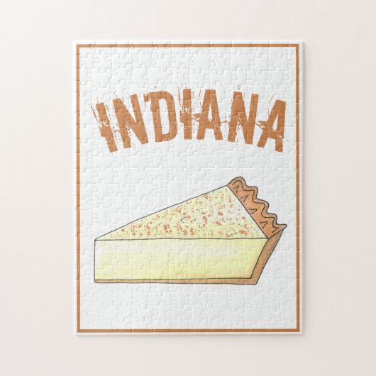 IN Indiana Hoosier Sugar Cream Pie Slice Dessert Legpuzzel (Verticaal)