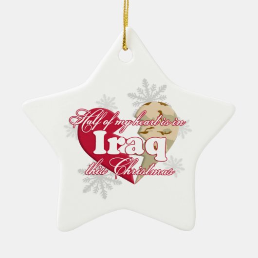 In Irak is deze kerstkerstkerstkerstkerstkerstkers Keramisch Ornament (Voorkant)