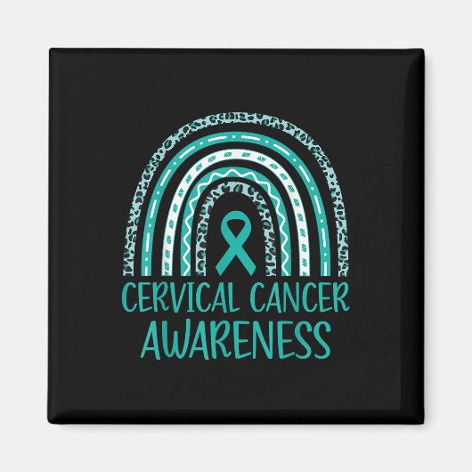 In januari Draag we Blauwgroen en witte baarmoeder Magneet (Voorkant)