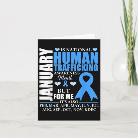 In januari hebben we de Blue Ribbon Human Traffick Kaart (Voorkant)
