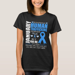 In januari hebben we de Blue Ribbon Human Traffick T-shirt