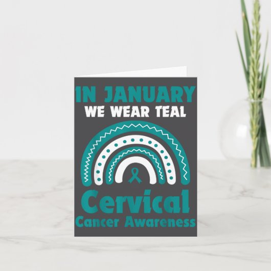 In January We Wear Teal Cervical Cancer Awareness  Kaart (Voorkant)