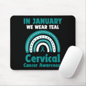 In January We Wear Teal Cervical Cancer Awareness  Muismat (Met muis)