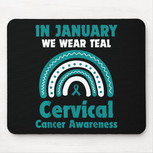 In January We Wear Teal Cervical Cancer Awareness  Muismat (Voorkant)