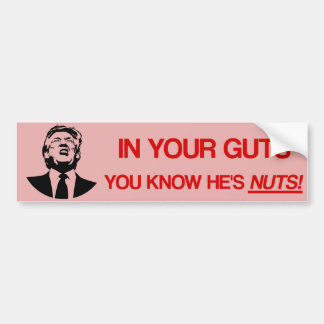 In je gast weet je dat hij gek is (anti-trump) bumpersticker