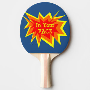 In je gezicht pingelt pongpeddel tafeltennisbatje