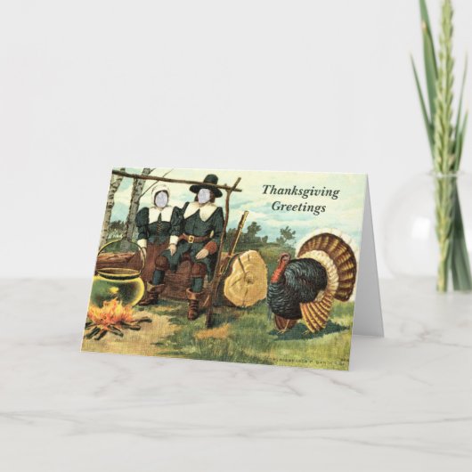 In je gezicht  Thanksgiving... Feestdagen Kaart (Voorkant)