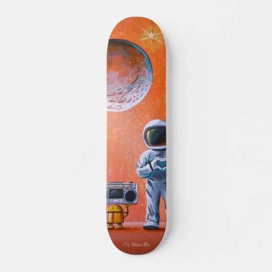 In je ogen - Astronaut & Boombox Robot Persoonlijk Skateboard (Voorkant)