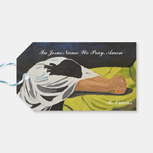 In Jesus Name bidden we aangepaste cadeau Labels Cadeaulabel (Achterkant Horizontaal)