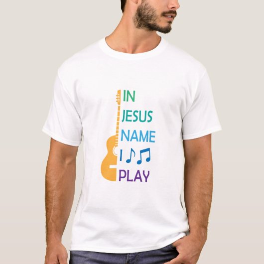In Jesus Name I Play - Christian T-shirt (Voorkant)