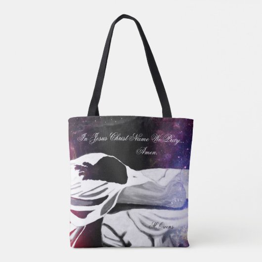 In Jezus Christus noemen we bidden, Amen Tote Bag (Achterkant)