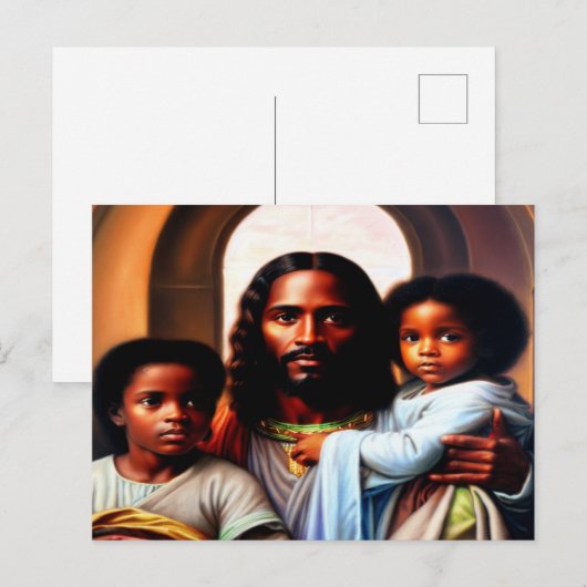 In Jezus Loving Arms Christelijk Art Briefkaart (Voorkant / Achterkant)