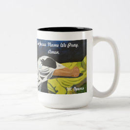 In Jezus naam bidden we, Amen. Tweekleurige Koffiemok