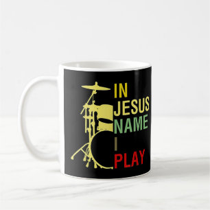 In Jezus naam speel ik  drum T-ShirtVintage R Koffiemok