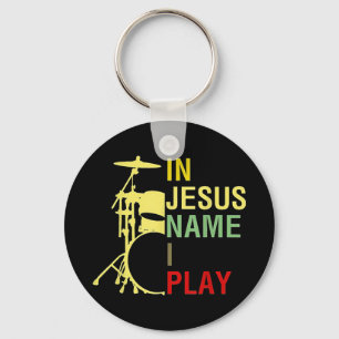 In Jezus naam speel ik drum T-ShirtVintage R Sleutelhanger