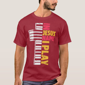 In Jezus naam speel ik pianochristenen T-shirt