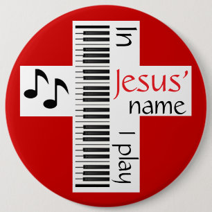 In Jezus' naam speel ik Ronde Button 6,0 Cm