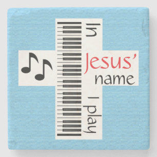 In Jezus' naam speel ik Stenen Onderzetter