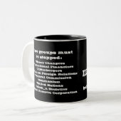 In Jezus naam Tweekleurige Koffiemok (Voorkant links)