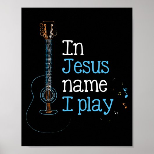 In Jezus Name i Play Guitar Christelijk  Guit Poster (Voorkant)