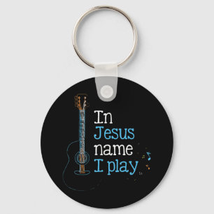 In Jezus Name i Play Guitar Christelijk Guit Sleutelhanger