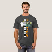 In Jezus Name speel ik Piano Christelijke musicus T-shirt (Voorkant volledig)