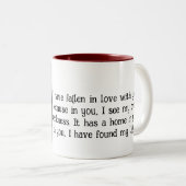 In jou heb ik mijn licht gevonden tweekleurige koffiemok (Voorkant rechts)