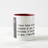 In jou heb ik mijn licht gevonden tweekleurige koffiemok (Center)