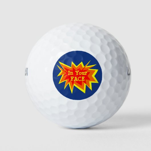 In jouw gezicht is het competitief toernooi grappi golfballen (Voorkant)