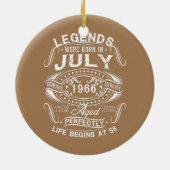 In juli 1966 werden 56 jaar oud en 56 jaar oud keramisch ornament (Achterkant)