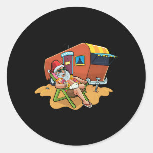 In juli Santa Camper RV Caravan Camg Ronde Sticker