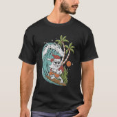 In juli Surfen Hawaï Hawaïaanse Santa Surfer T-shirt (Voorkant)