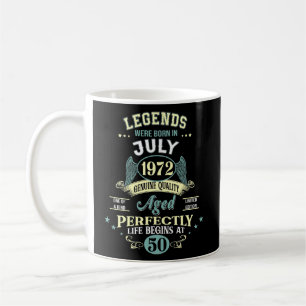 In juli werden 50e verjaardag van de decoratie leg koffiemok