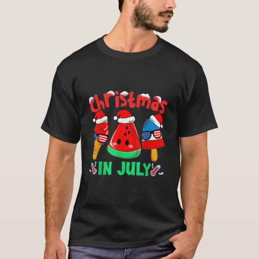 In July Watermelon Ice Pops Santa T-shirt (Voorkant)