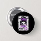 In June We Wear Purple Alzheimer Awareness Messy B Ronde Button 5,7 Cm (Voorkant /achterkant)