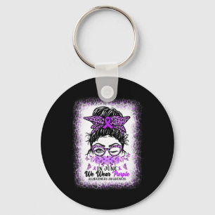 In June We Wear Purple Alzheimer Awareness Messy B Sleutelhanger